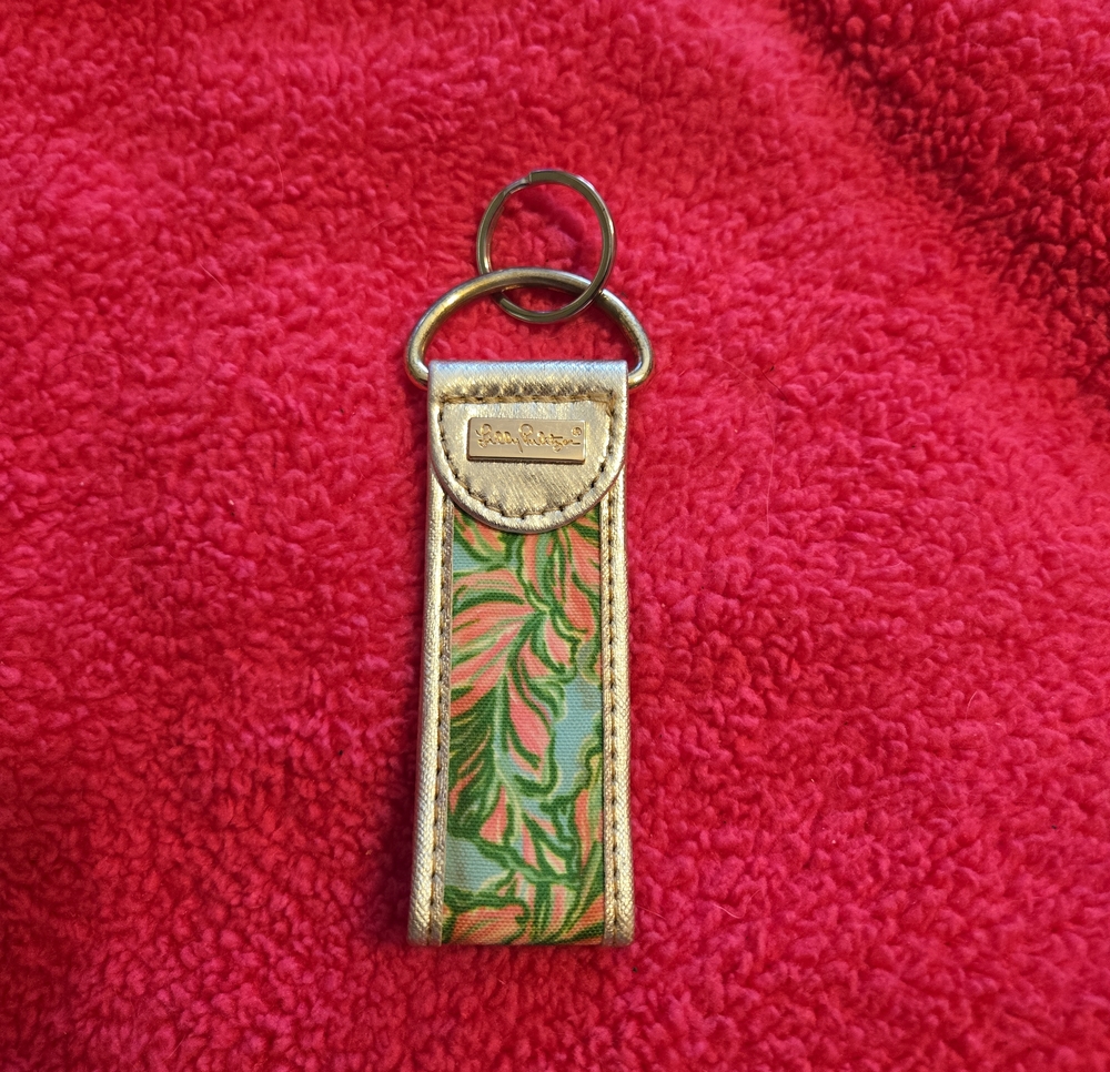 Lilly Pulitzer Gold-Trim Floral Key & Card Holder - Pink & Green